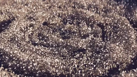 4K Close-up Granular Volcanic Soil and Dried Tundra Moss Sharp Shado Stock Footage 330479492