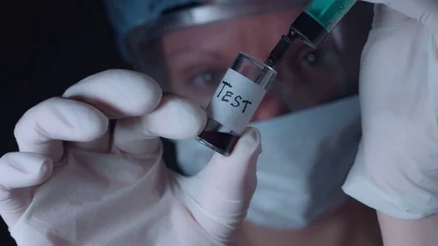 4K Close-Up Lab Scientist Collecting Blood Test Video stock 73054730