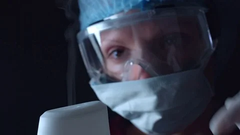 4K Close-Up Lab Scientist Examining Steam Stock Footage 73058927