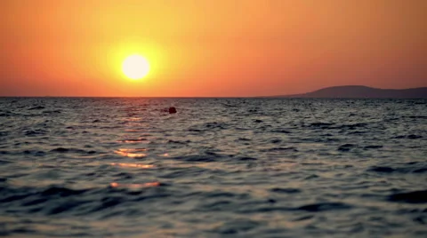 4K close up landscape iconic sunset over sea Stock Footage 54139672