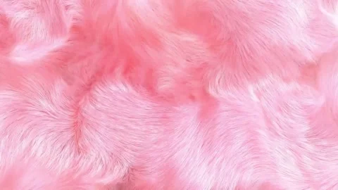 4K Close Up Light Pink Long Pile Faux Fur Shaggy Fiber Texture Vídeo Stock 339268375