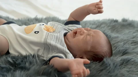 4k, Close-up of newborn, 2-month-old Stock Video Pond5