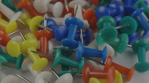 4k-Close Up Paper Pins rotating Stock Footage 123089980