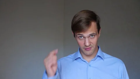 4k. Close up . portrait of a young man. body language and gestures. he taps Stock Footage 81558237