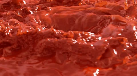 4K Close up of red paint splashing animated loop. Stock Footage 41871645