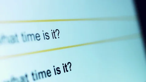 4k Close-up Search Tab, Typing What Time is it Stock Footage 81494258