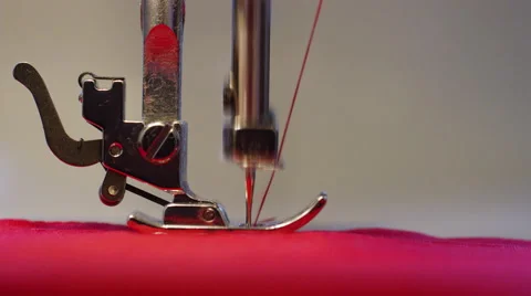 4K Close up of sewing machine needle at high speed, in slow motion Vidéo 56674110