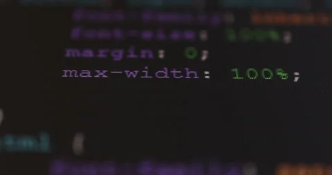 4K Close up shot CSS tag code on PC Monitor scroll down. Background concept f Stock Footage 153953922