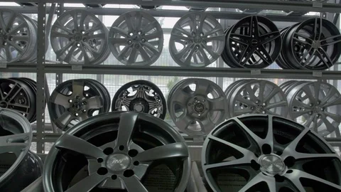 4K Close up shot of discs laying on shelves Stock-Footage 96570423