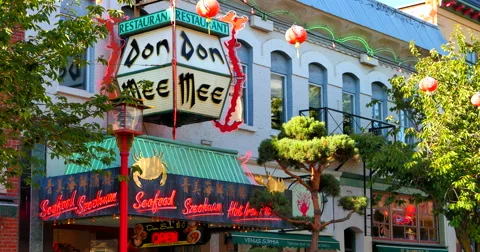 4K Close Up Shot, Don Mee Restaurant Chinatown, Victoria British Columbia Vidéo 51712787