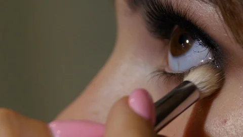 4K Close up shot of eyes, when making make up Stock-Footage 102497229