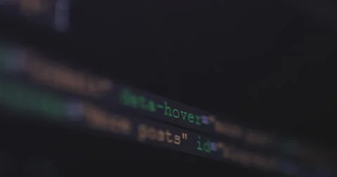 4K Close up shot HTML tag coding on PC Monitor. Background concept for progra Stock Footage 153954019