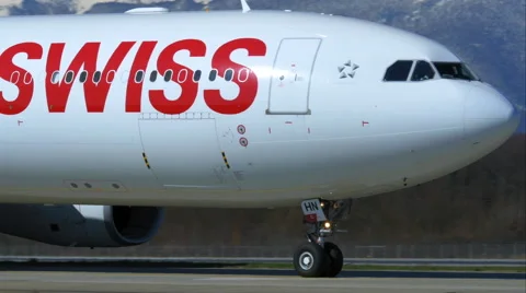 4K close up shot of a large plane and reactors Stock Footage 61949987