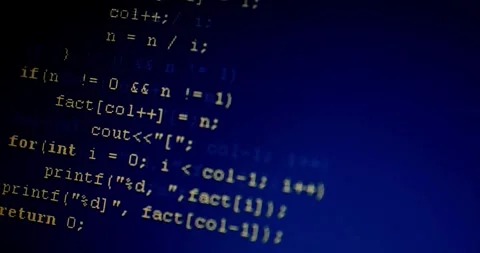 4K Close up shot programming Source code PC Monitor scroll down tech Stock Footage 334021772