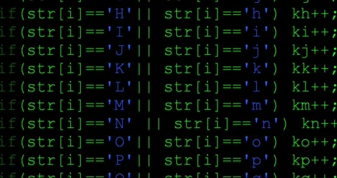 4K Close up shot programming Source code PC Monitor scroll down tech Stock Footage 334021962