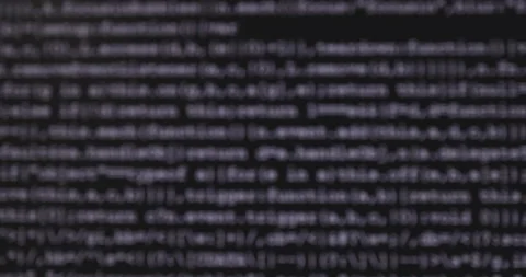 4K Close up shot programming tag code on PC Monitor scroll down. Background c Stock Footage 153954227