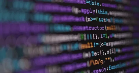 4K Close up shot programming tag coding on screen. Background concept for pro Video stock 172246181