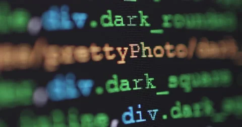 4K Close up shot programming tag coding on screen. Background concept for pro Video stock 172249615