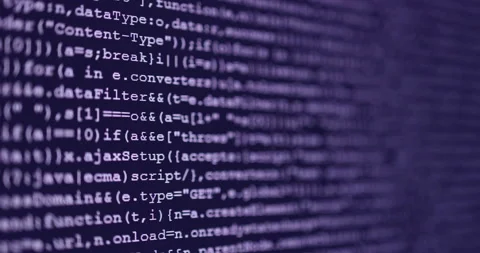 4K Close up shot programming tag coding on screen. Background concept for pro Video stock 196959878