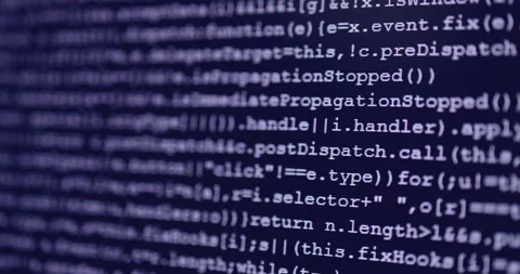 4K Close up shot programming tag coding on screen. Background concept for pro Video stock 196959886