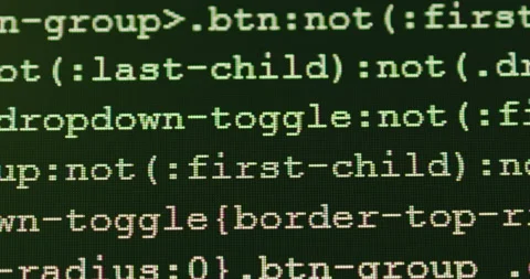 4K Close up shot programming tag coding on screen. Background concept for pro Video stock 196959945
