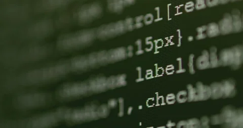 4K Close up shot programming tag coding on screen. Background concept for pro Video stock 196960242