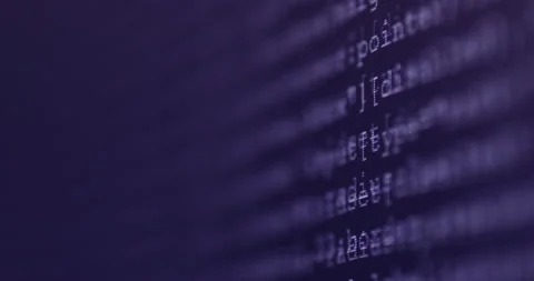 4K Close up shot programming tag coding on screen. Background concept for pro Video stock 196960249