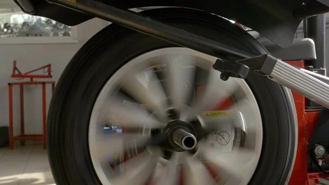 4K Close up shot of the rolling wheel Stock-Footage 96569536