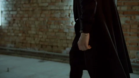 4K Close up shot from side of how the man walks Stock-Footage 102851878