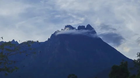 4K Close up Timelapse of Mount Kinabalu with dramatic cloud movement. Stock Footage 201276448
