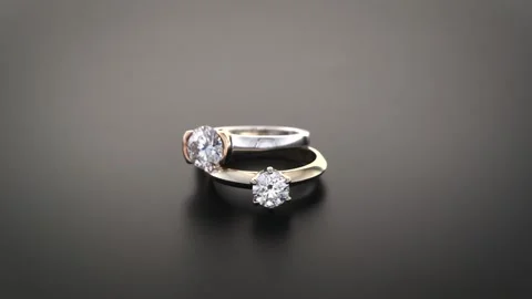 4K Close-up of Toi et Moi Style Ring with Side-by-Side Gemstones Stock Footage 328536225
