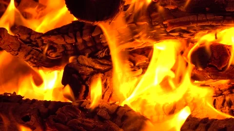 4K close up video of burning firewoods in a fireplace Stock Footage 62776091
