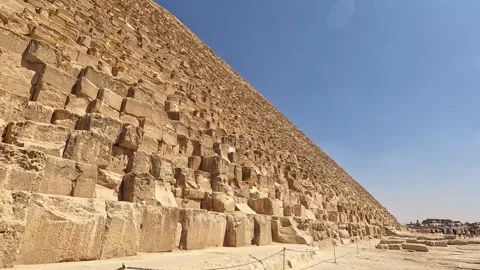 4K Close-up View Ancient Stonework Great Pyramid of Giza Egypt Video stock 330481105