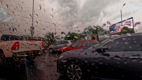 4K Close up View from Inside for Vehicles driving at the Signal  - Stock Footage 動画素材 239506527