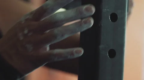 4k Close up on Woman's Hands working with Fitness Equipment Video stock 55011644