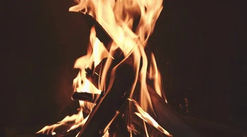 4K Close Up of Wood Burning in a Fireplace. Stock-Footage 66733391