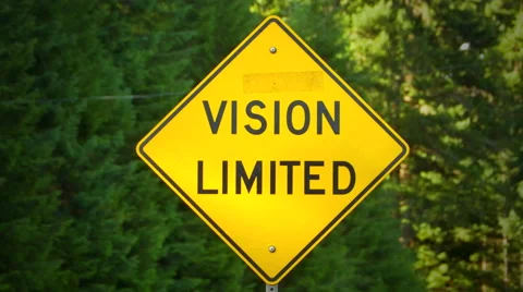 4K Close Up of Yellow Sign, Vision Limited Traffic Warning Stock Footage 64700546