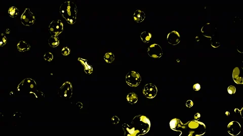 4k Close-UP Yellow Water Drop on Black Background Animation Seamless Loop. Stock Footage 60098204