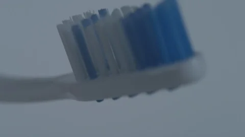 4K closeup toothbrush toothpaste Stock Footage 107076256