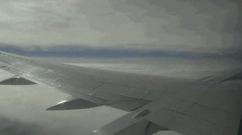 4K Closeup view of plane wing from window Video stock 40588632