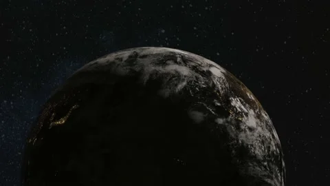 4k closup view of earth in outer space camera pan down motion 库存影片 234028014