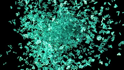 4K Cloud computing concept. Camera flies into number cloud animation. Vídeo Stock 74193088