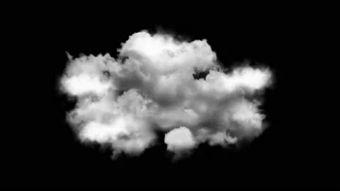 4K Cloud Footage Loop Animation 3D Puffy fluffy white sky cloud, isolated Green Video stock 139965329
