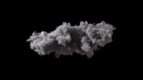 4k cloud loop. beautiful fast billowing cloud isolated on black Stock Footage 106713073