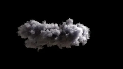 4k cloud loop. beautiful fast billowing cloud isolated on black Stock Footage