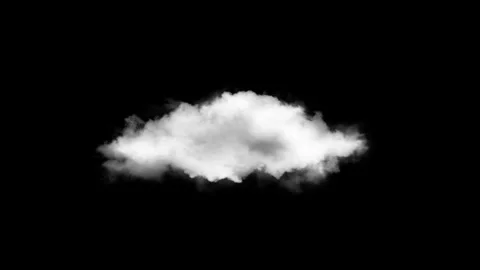 4k cloud loop. beautiful fast billowing cloud isolated on black background alpha Stock Footage 246955585