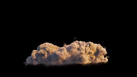4k cloud loop. beautiful fast billowing cloud isolated on black with alpha Stock Footage 283394734