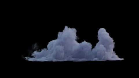 4k cloud loop. beautiful fast billowing cloud isolated on black with alpha Stock Footage 283394949