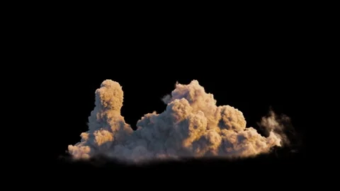 4k cloud loop. beautiful fast billowing cloud isolated on black with alpha Stock Footage 283395073