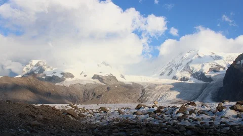 4K Cloud Mountain Glacier Stock Footage 94818005
